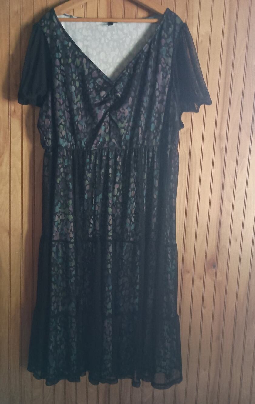 TORRID Size 3(X) Tiered Layered Pastel Mesh A-Line Midi Dress Whimsigoth